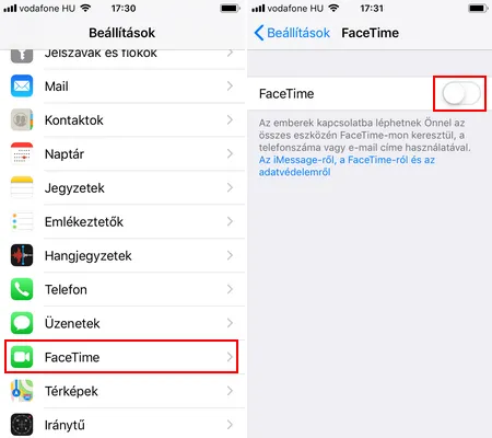 Azonnal ki kell kapcsolni a FaceTime alkalmazást!