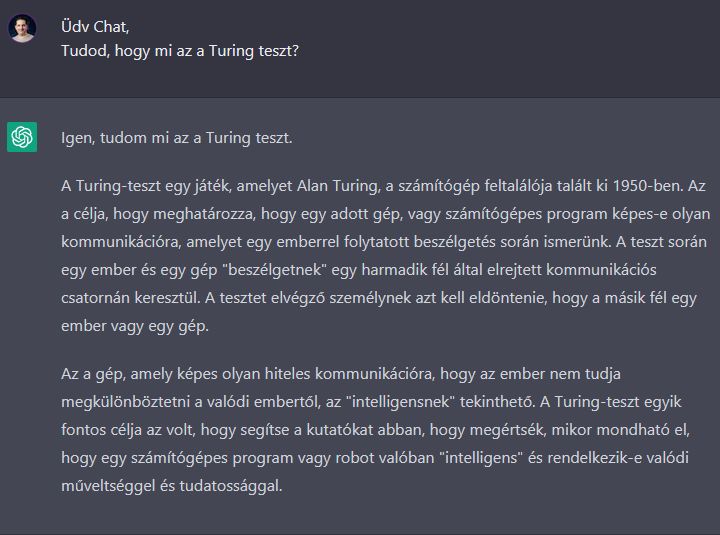 ChatGPT Turing-teszt